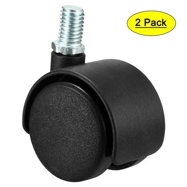 Pack of 4 uxcell Swivel Casters 1.5 Inch PU M10 x 25mm Threaded Stem Swivel Caster Wheels with Brake 330lb Total Load Capacity 